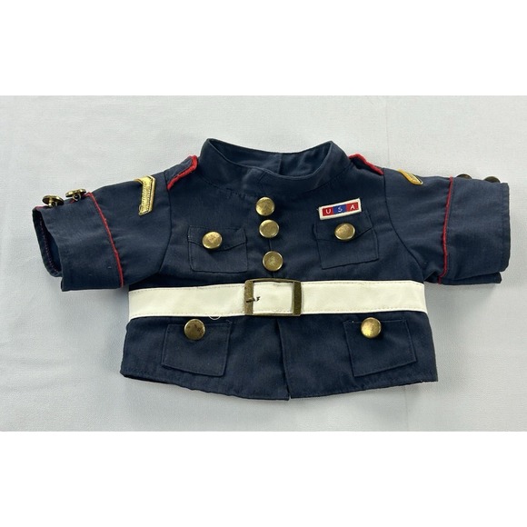 Build-A-Bear Workshop Other - Build-A-Bear 2014 USA Military Uniform Navy Gold Buttons White Belt Shirt
